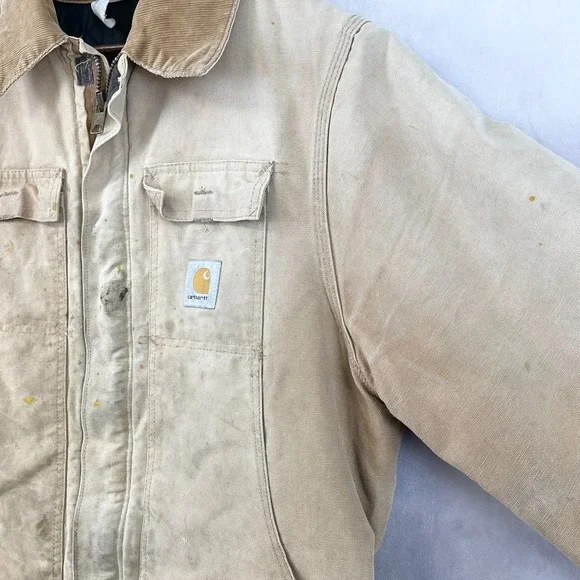 Vintage‎ Carhartt Mens Chore Coat Size 44T Quilted CQ196 Grunge Thrash Distress